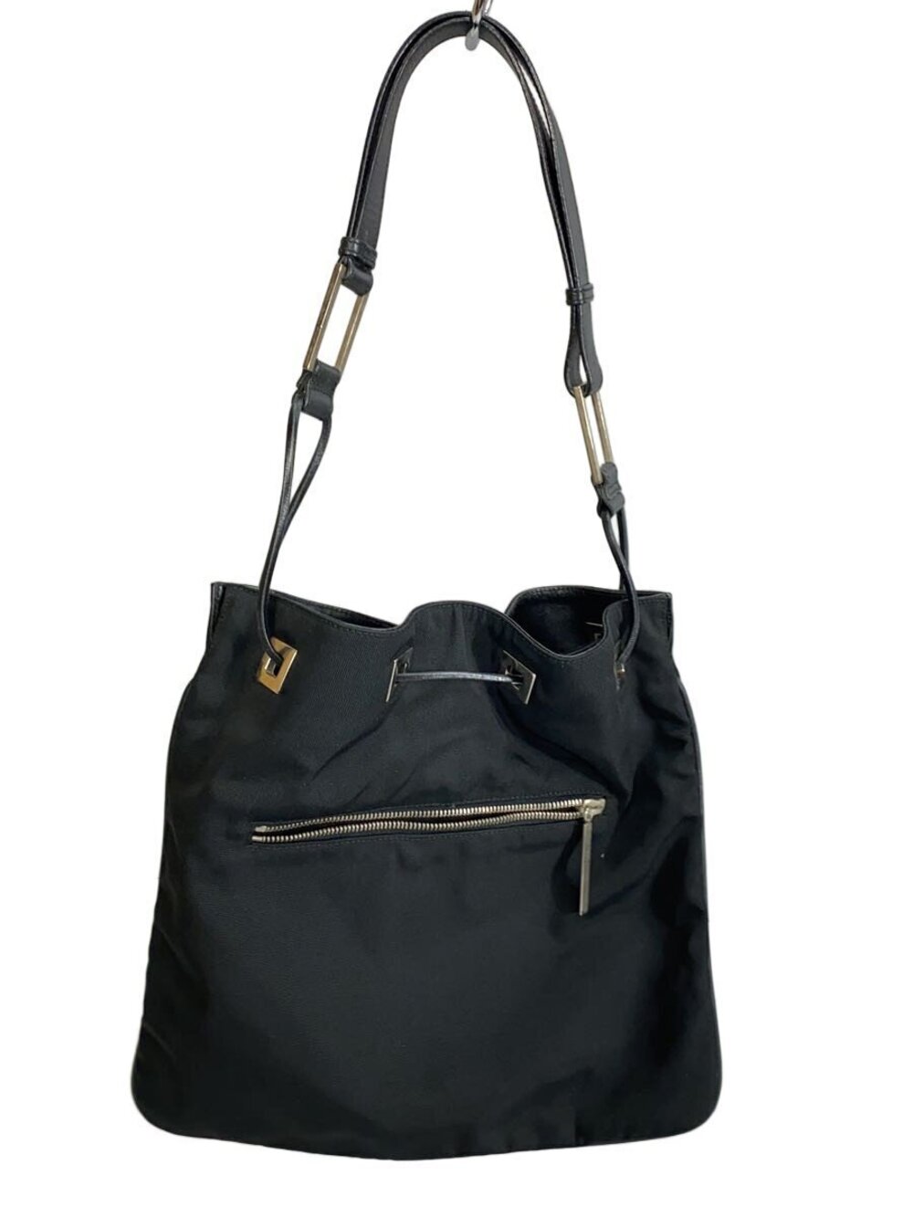 Gucci drawstring shoulder bag shoulder strap Black